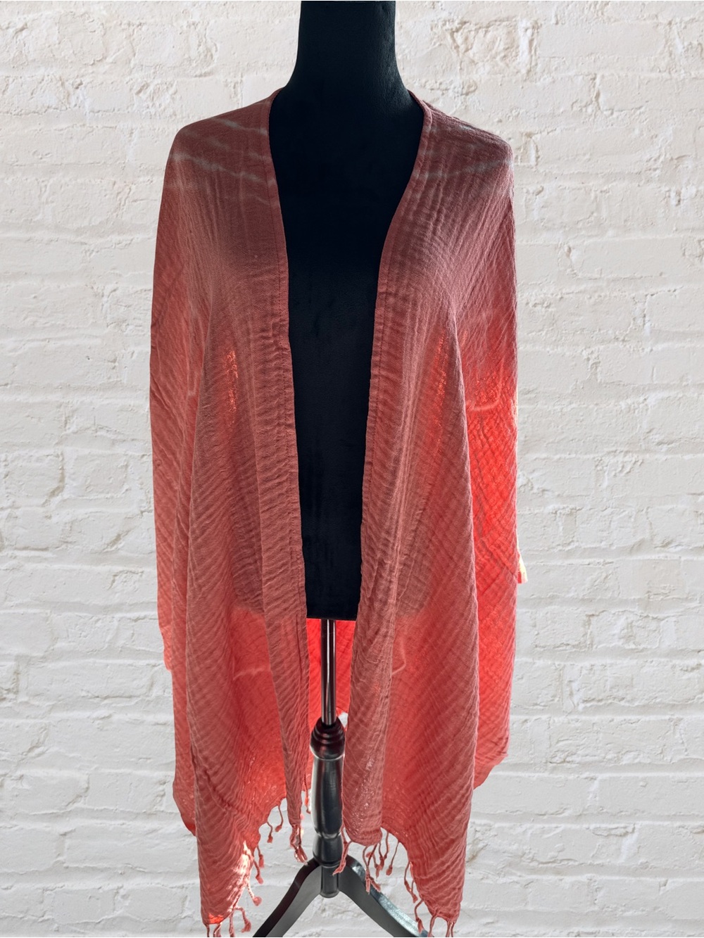 Coral Cotton One-Size Lightweight Shawl